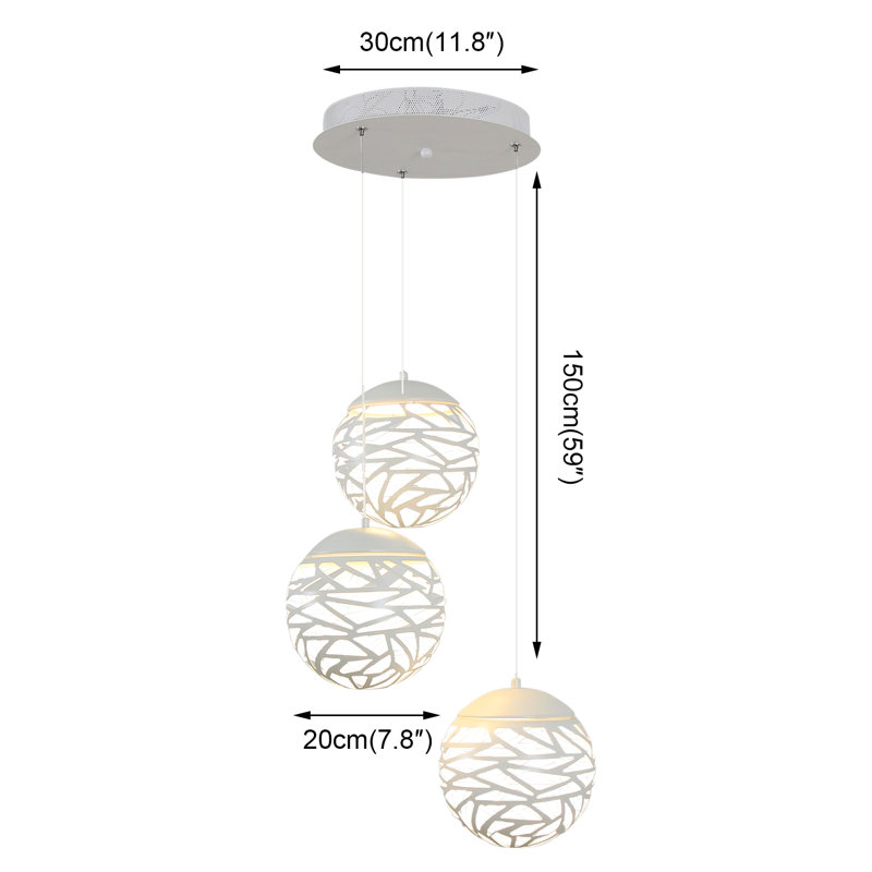 Ivy Bronx Rolesville 3 Light LED Sphere Pendant Wayfair